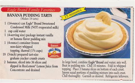 Eagle Brand Banana Pudding Tarts Banana Pudding Eagle Brand Banana Pudding Milk Recipes