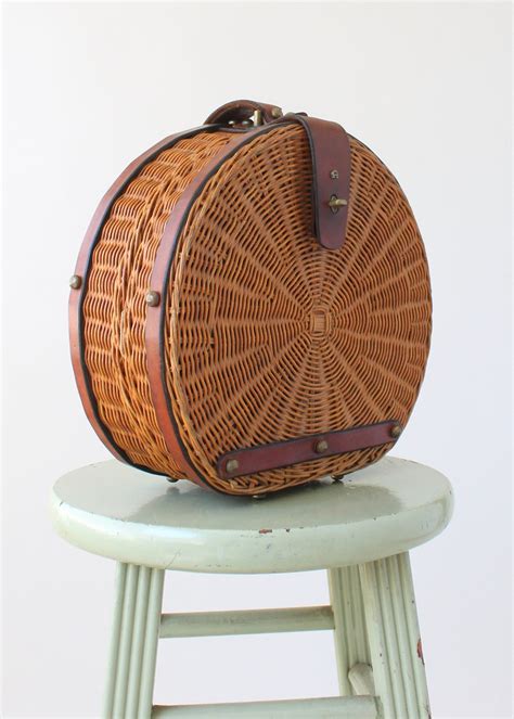 Vintage 1960s Aigner Large Round Wicker Purse - Raleigh Vintage