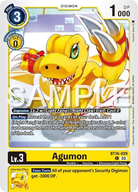 Digimon Trading Card Game Beginning Observer Single Card Common Agumon ...