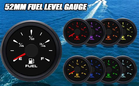 Geloo Marine Fuel Gauge 52mm Boat Gauge Digital Fuel Gauge Fuel Gas