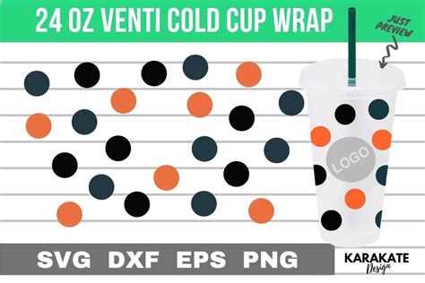 The Dots 24 Oz Venti Cup Hole Wrap SVG Graphic By KARAKATE Creative