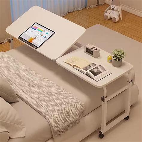 Amazon DYUNCZ Adjustable Overbed Desk With Wheels Overbed Table