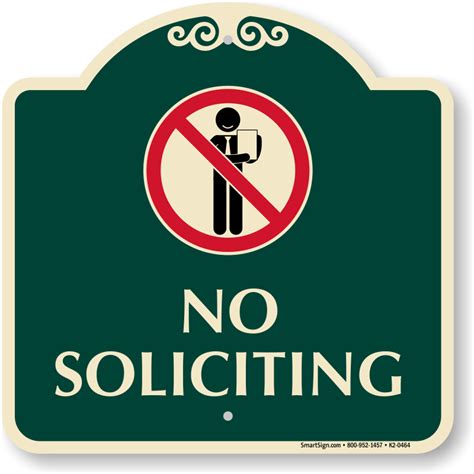 Designer No Soliciting Sign Square Sku K2 0464