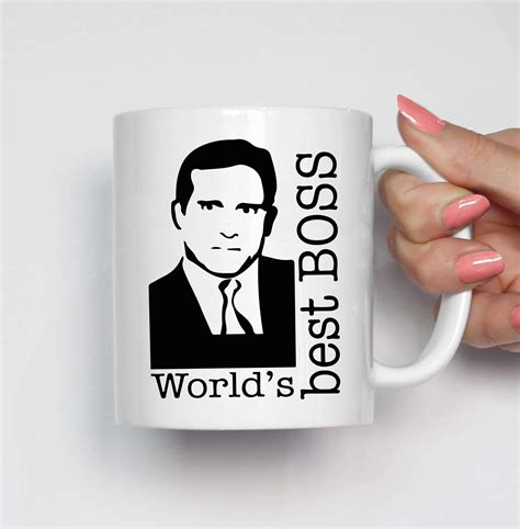 Worlds Best Boss Mug The Office Mug Worlds Best Boss Etsy Uk