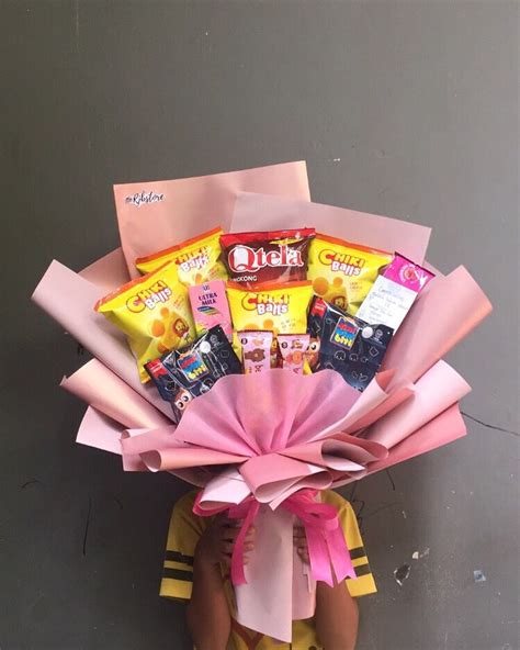 Bouquet Diy Gift Money Bouquet Bucket Snack Pink Pink Snacks