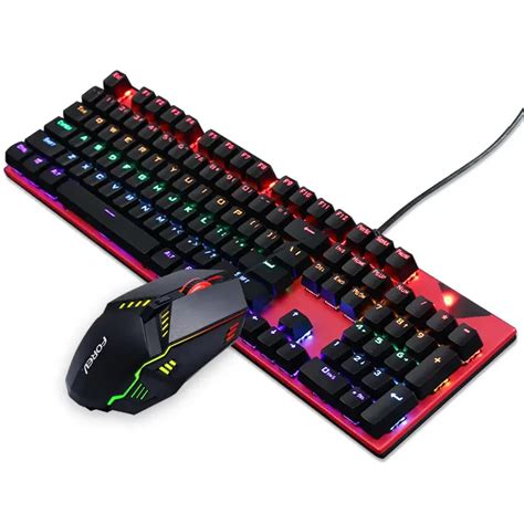 104 Keys Gaming Mechanical Keyboard And Mouse Combo Gaming Wired Rgb