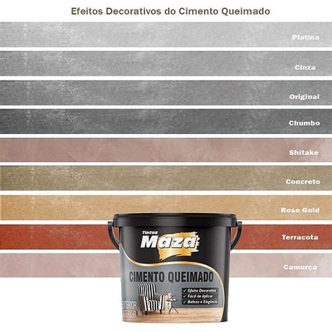 Cimento Queimado Maza Diversas Cores 5 6kg Premium Utilidades