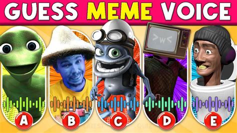 Guess Meme Voice 🎵🎙️🔥skibidi Toilet Mr Beast Patila Crazy Frog