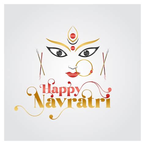 Feliz Navratri Maa Durga en hindi tipografía Ilustración Festival Fondo