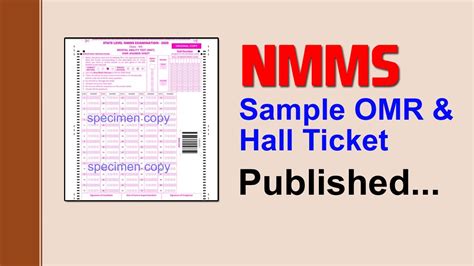 NMMS Hall Ticket Published Sample OMR Sheet Nmms Exam 2021