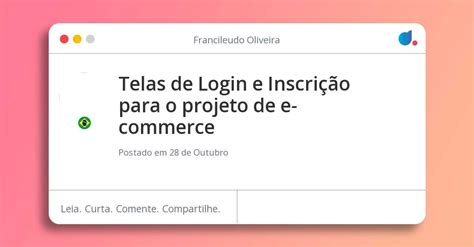 Telas De Login E Inscri O Para O Projeto De E Commerce