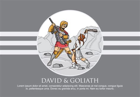 David Y Goliat En Dibujo