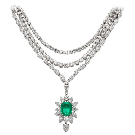 Antique Emerald Drop Necklace at 1stDibs