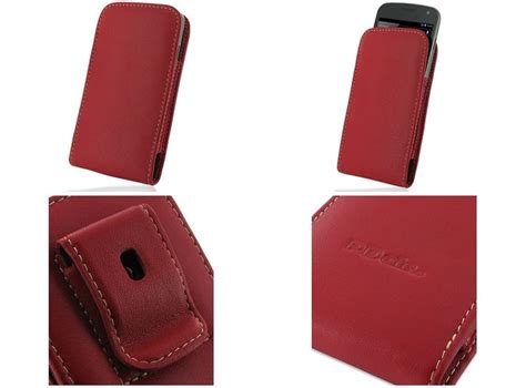 Pdair Leather Case For Samsung Galaxy Nexus Red