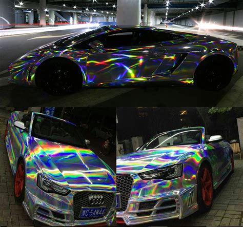 Laser Car Wrap Film Holographic Rainbow Sticker Car Styling Film 1