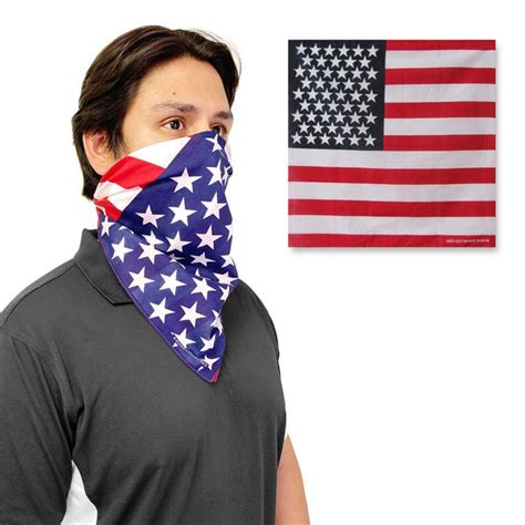 1 Dozen Bandanas Usa American Flag Singlesided 100 Cotton Head Wrap S