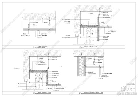 墙面吊顶工艺节点施工图下载【id1142451258】知末案例馆