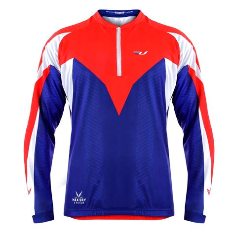 Camisa Ciclismo Manga Longa Ultra Bikes Max Dry Azul Vermelho Tamanho G