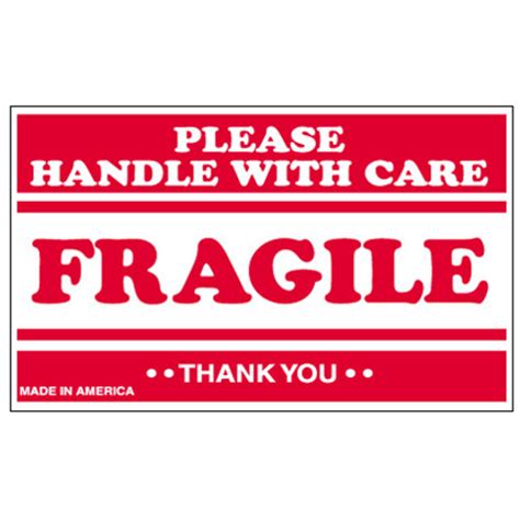 2 X 3 Please Handle With Care Fragile Labels Roll 500