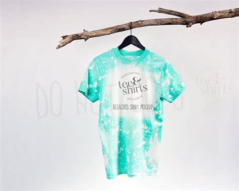 Mockup Gildan G 640 Adult Size Bleached T Shirt Gildan Softstyle