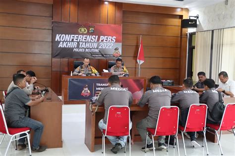 Gelar Konferensi Pers Akhir Tahun 2022 Kapolres Belitung Tindak