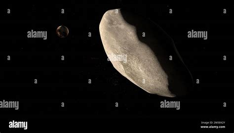 Styx moon orbiting in the outer space with Pluto planet Stock Photo - Alamy