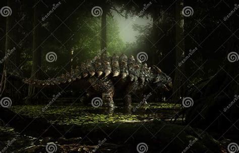 Dinosaur Ankylosaurus In The Forest Stock Illustration Illustration