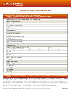 Fillable Online Fillable Online Individual FATCA And CRS Self Fax