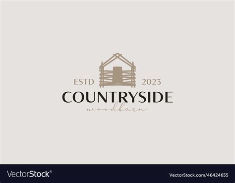 Wooden Barn Farm Logo Universal Creative Premium Vector Image