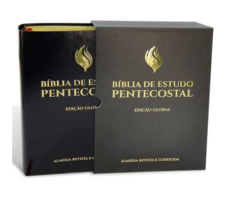 B Blia De Estudo Pentecostal Grande Luxo Preta Edi O Global