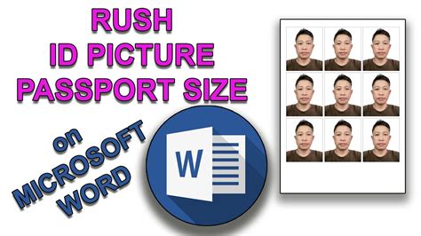 Passport Size Id Using Microsoft Word Rush Id Picture Passport Size