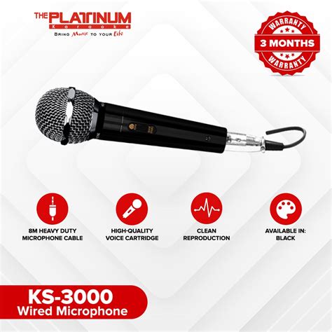 Platinum Karaoke KS 3000 Wired Microphone Shopee Philippines