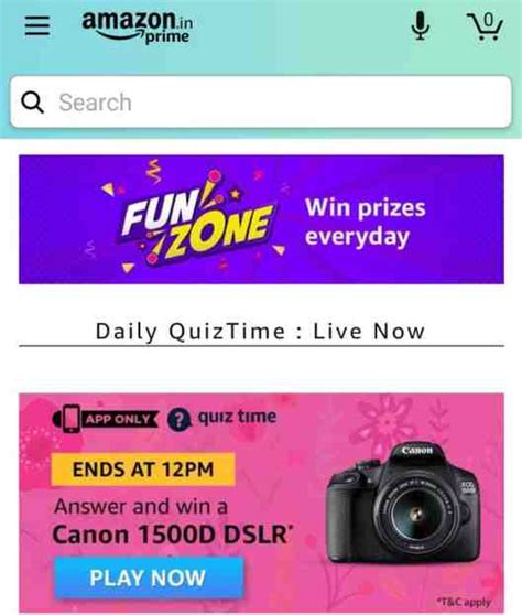 Amazon Quiz Answers Today | Win ₹50000 Pay Balance