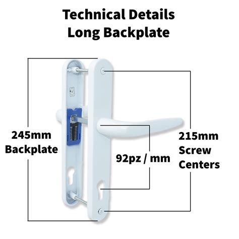 Upvc Door Handle Trojan Sparta Sprung Mm Pz Double Glazing Pair Set