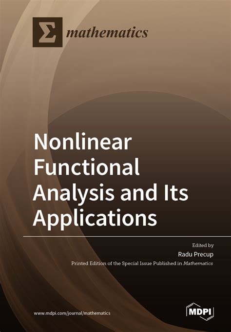 Nonlinear Functional Analysis And Its Applications Mdpi Books