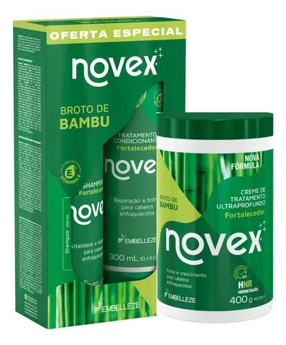 Novex Broto De Bambu Kit Shampoo Condicionador Creme 400G Broto Bambu