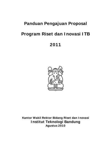 PDF Panduan Pengajuan Proposal Program Riset Dan Inovasi ITB 2011