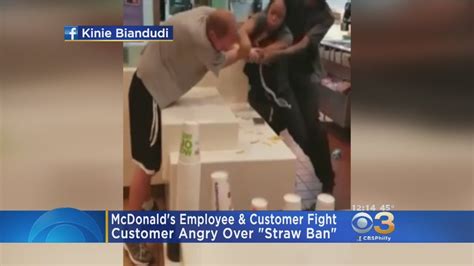 Mcdonald S Employee Customer Fight Over Straw Ban Youtube