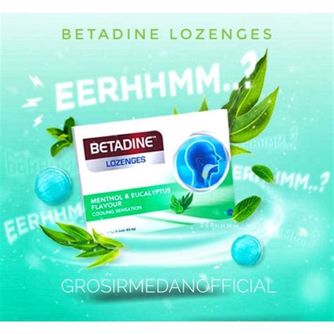 Jual Betadine Lozenges Permen Pelega Tenggorokan Rasa Menthol Dan