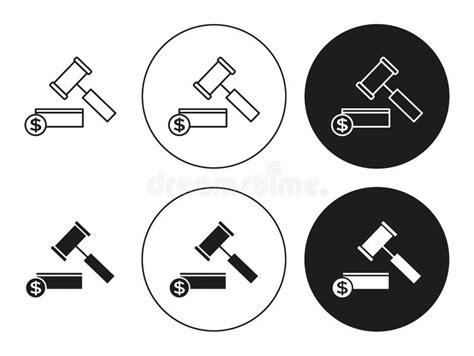 Auction Outlined Icon Contour Line Vector Auction Flat And Simple Set