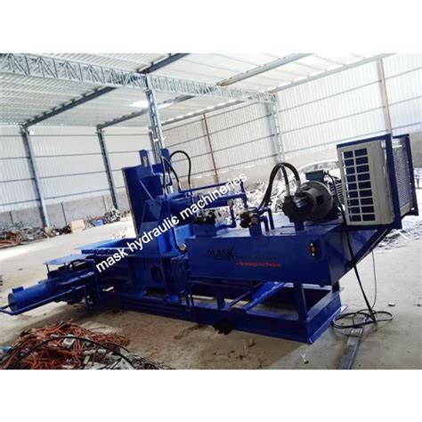 Blue Mobile Scrap Metal Baler Machine At Best Price In Ahmedabad Mask