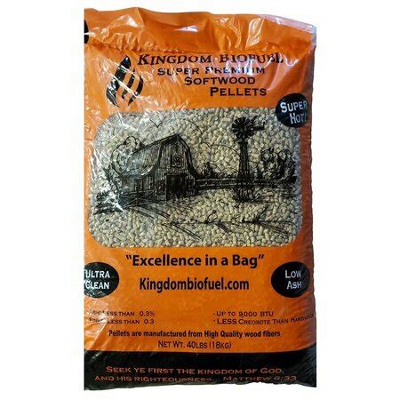 Kingdom Biofuel Softwood Pellets 40Lb KBFS40 Zoro