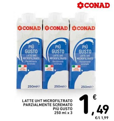 LATTE UHT MICROFILTRATO PARZIALMENTE SCREMATO PIÙ GUSTO 250 ml x 3