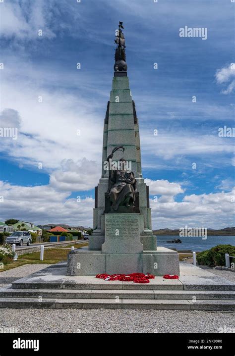 War Memorial To Battle Of Falkland Islands In 1914 Great War In Port