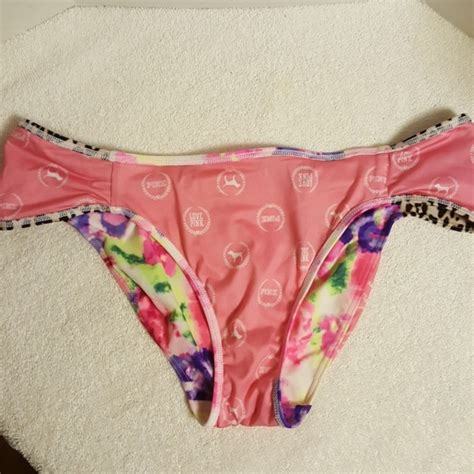 Pink Victoria S Secret Swim Victorias Secret Bikini Bottom Cheetah Multi Sz M Poshmark