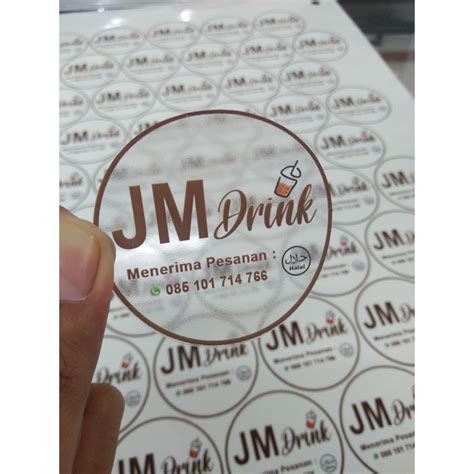 Jual STIKER LABEL KEMASAN STIKER TRANSPARAN STIKER BENING STIKER A3