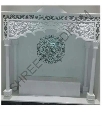 White Glossy Solid Surface Corian Temple For Home And Office At Rs