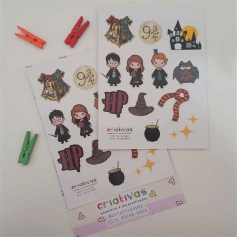 Stickers Cartela De Adesivos Harry Potter Elo7