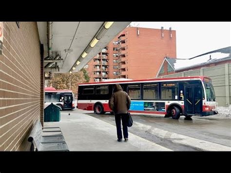 TTC Keele Station 89 Weston Road Bus Arriving To Pick Up Passengers And