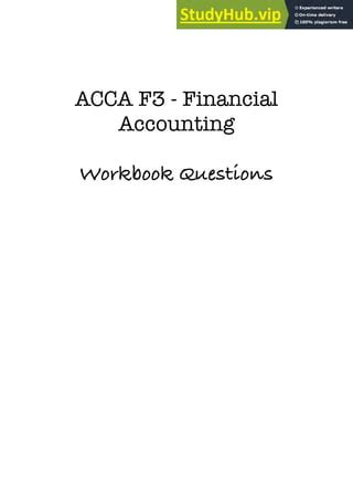 ACCA F3 Financial Accounting Workbook Questions PDF